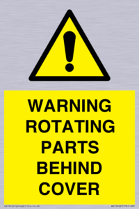 WARNING ROTATING PARTS BEHIND COVER